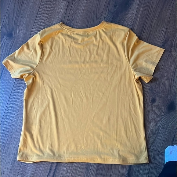 size large yellow t shirt with word graphic - Picture 2 of 3